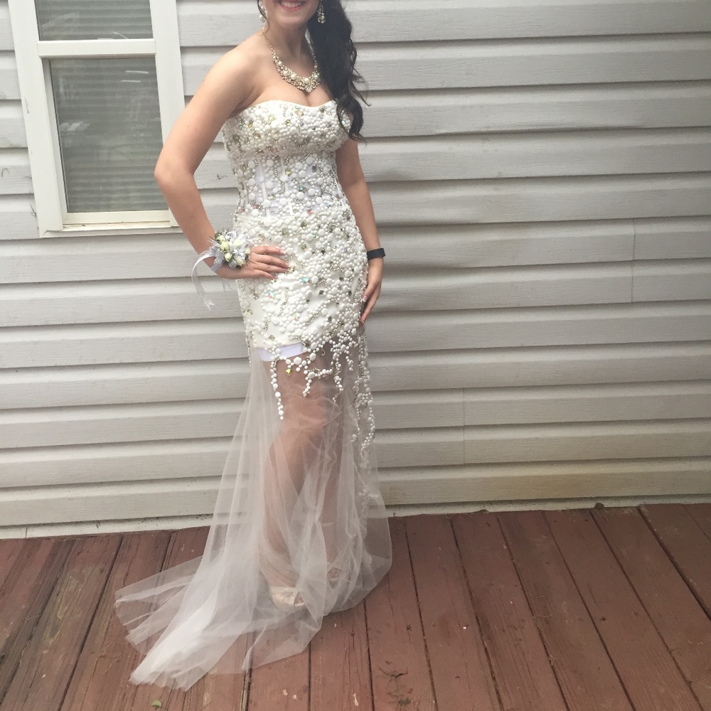 White Jovani Prom Dress